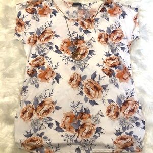 Floral Blouse with necklace attached